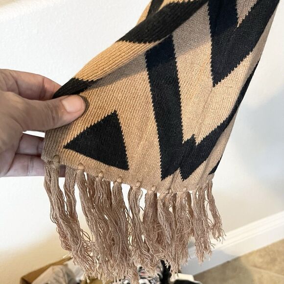 Forever 21 Womens Open Cardigan Sweater XS Long Duster Fringe Chevron Y2k Retro - Picture 10 of 12